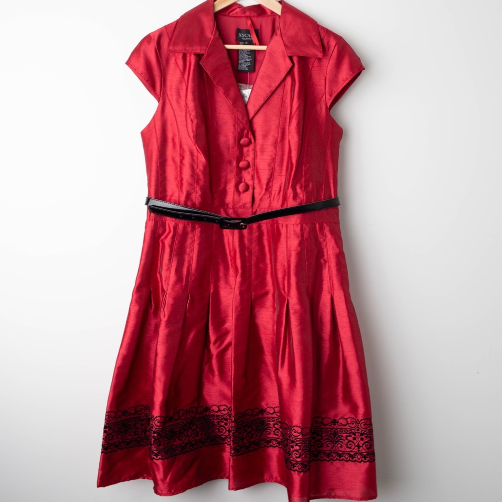 [XSCAPE] Red Collard Dress